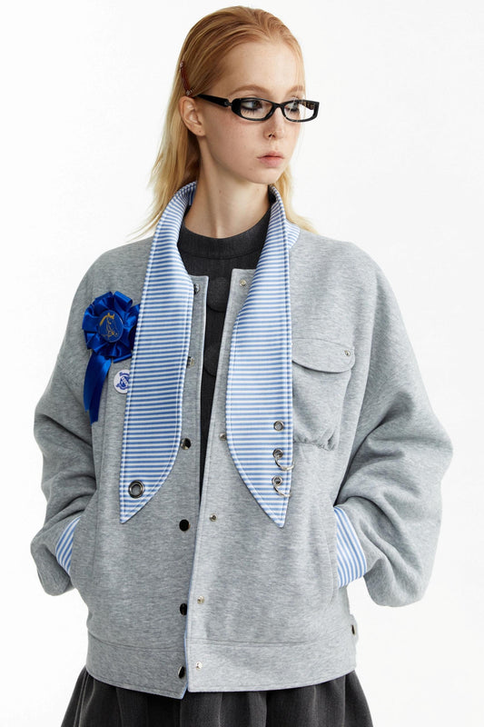 Rabbit Collar Sweatshirt Jacket