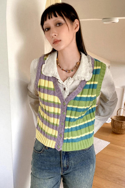 Layered Style Cardigan Vest