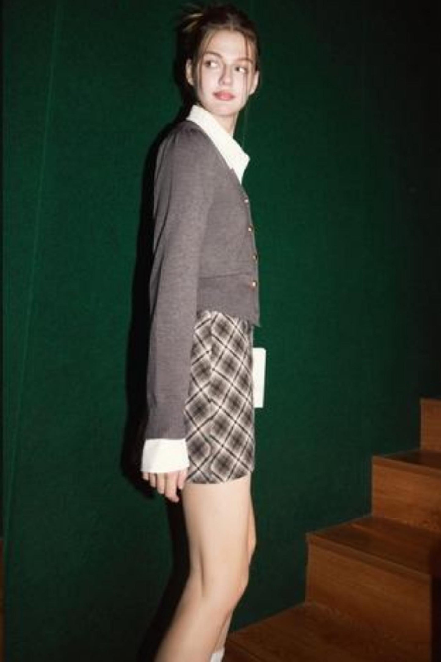 Plaid Tweed Mini Skirt