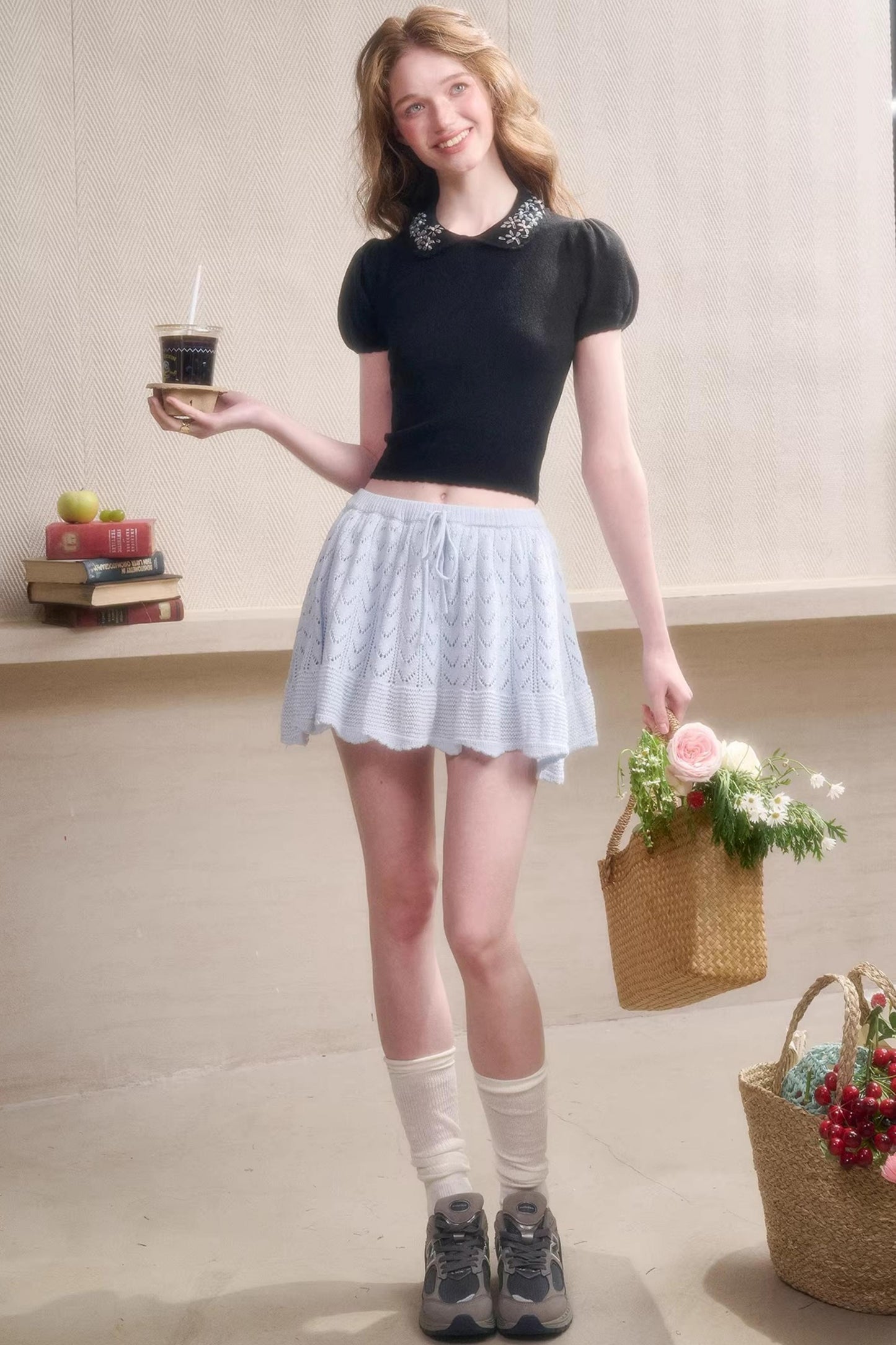 Frozen Flowers Wool Top
