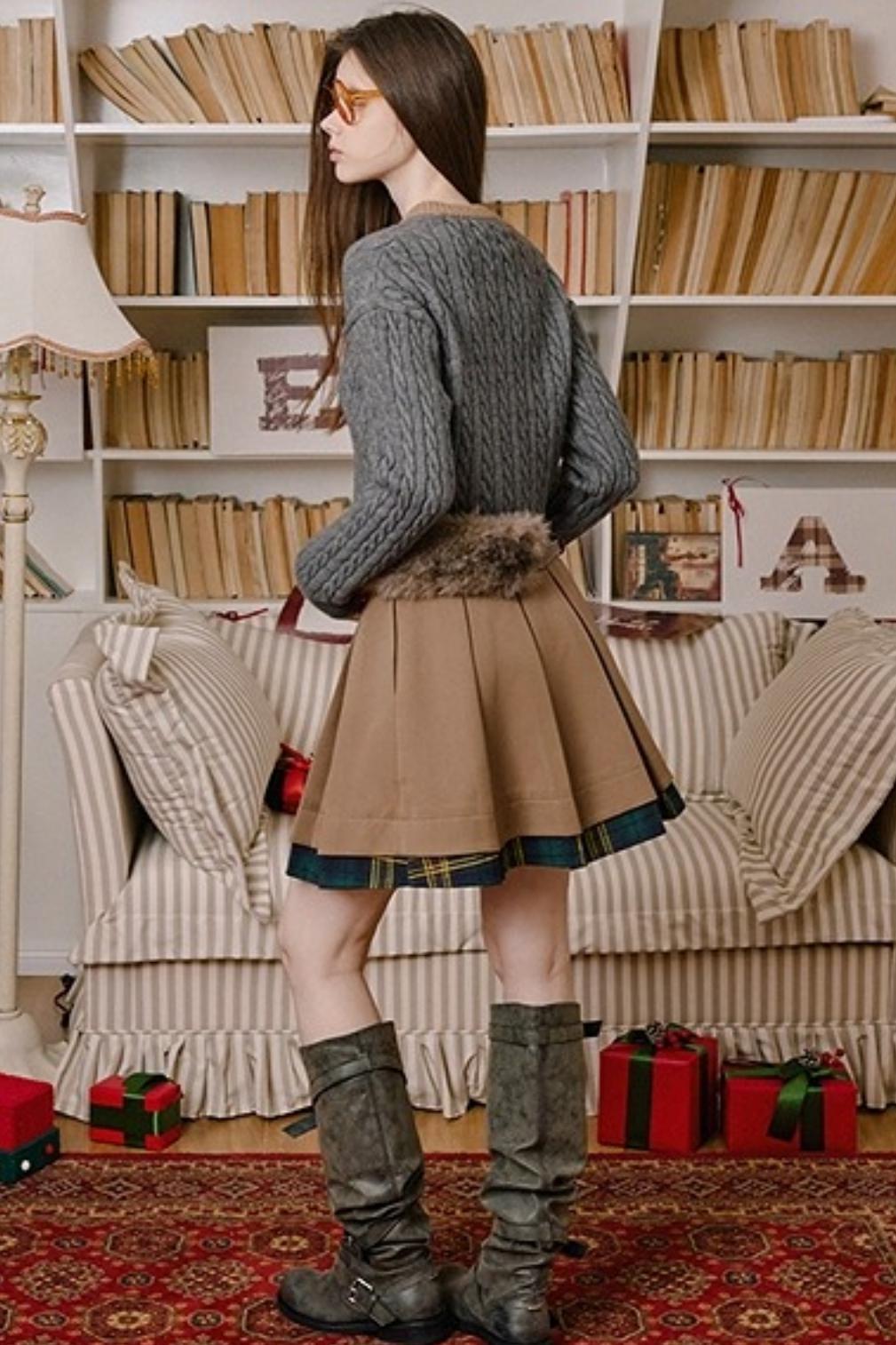 Retro Color-Blocked Knit Sweater