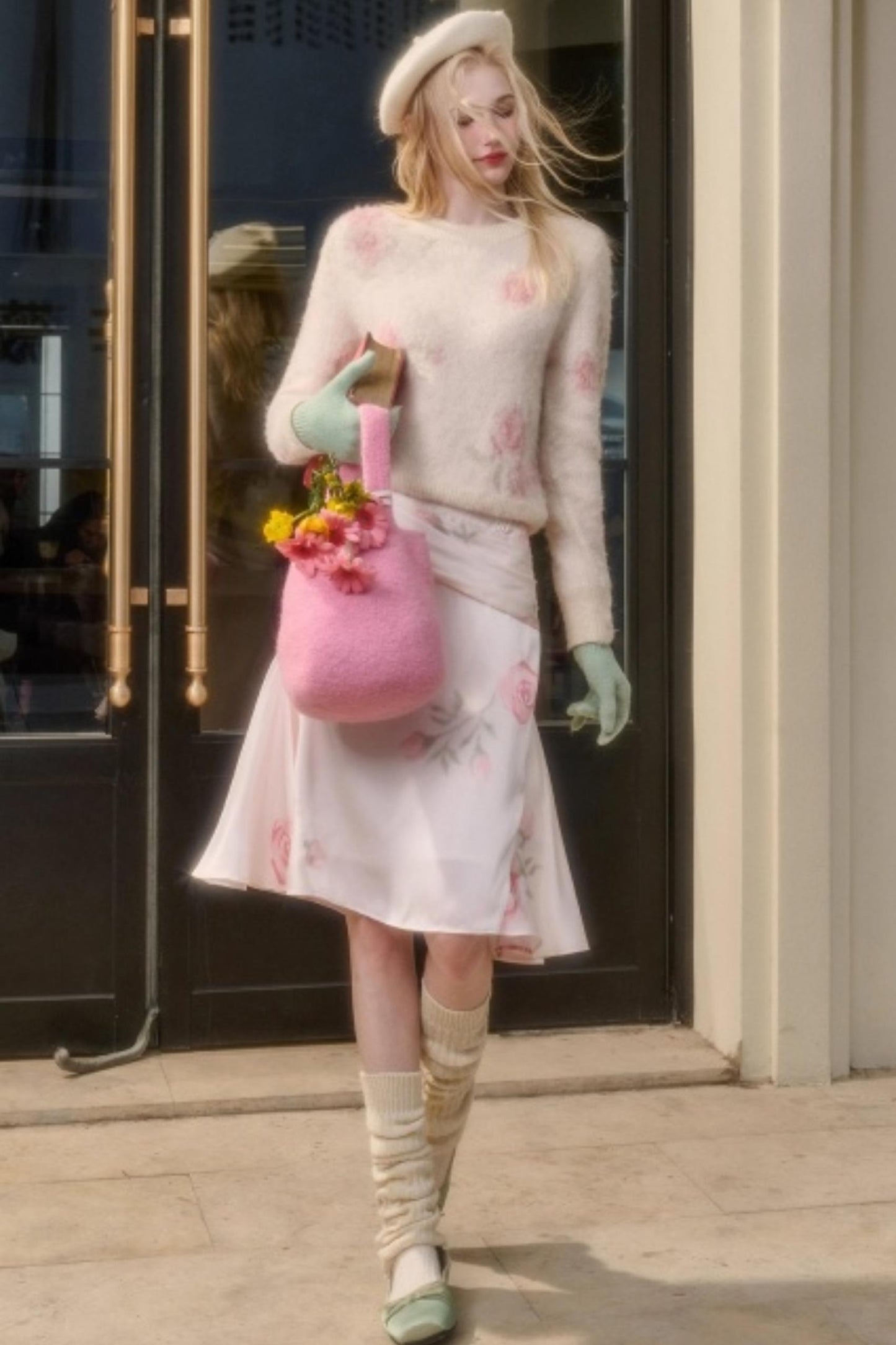 Milky Way Wool Sweater Skirt Set-Up