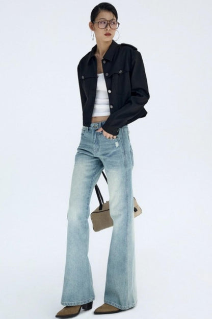 Black Fleece-Lined Workwear Jacket