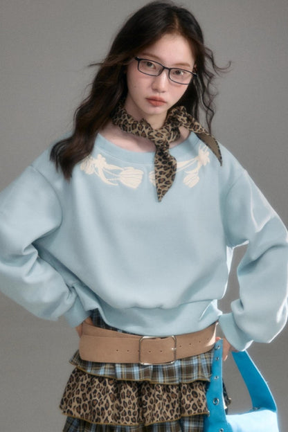 Tulip Embroidery Cloud Sweater