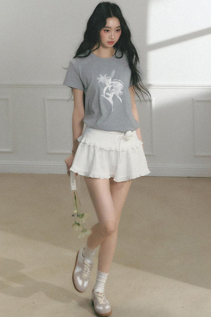 Floral Print Summer Short Sleeve Top