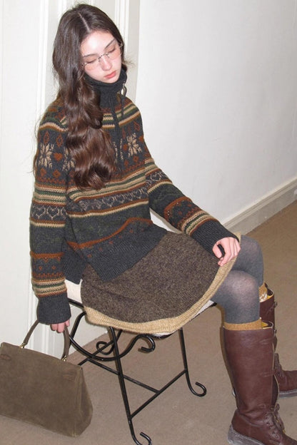 Fireplace Night Wool Sweater Set-Up