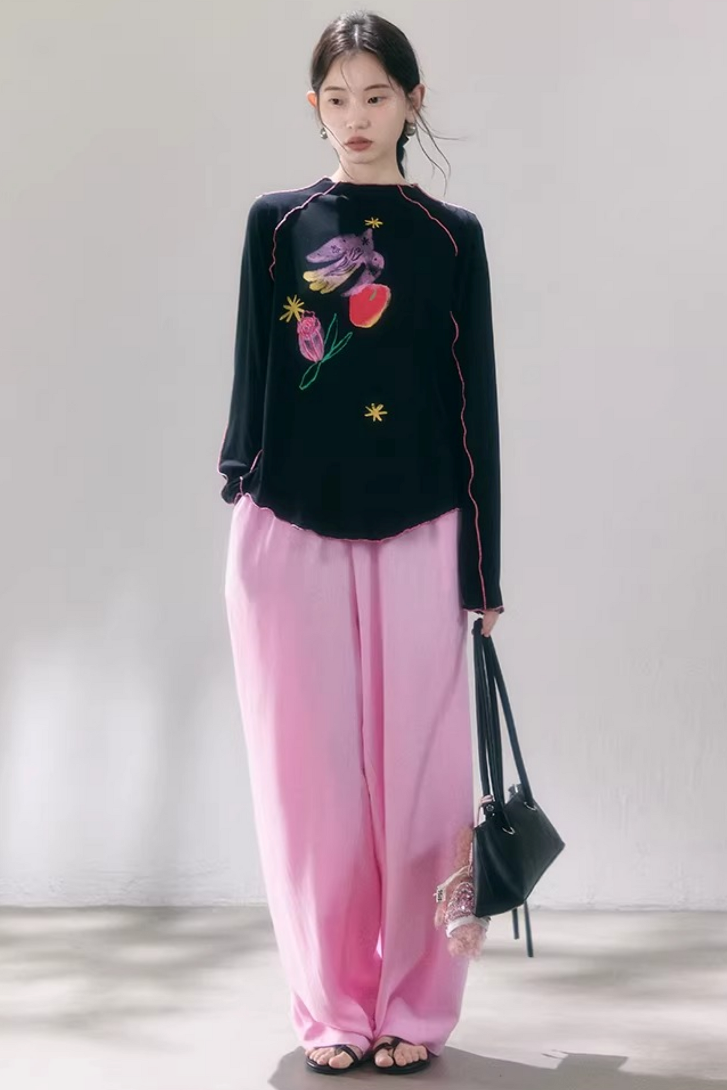 Tencel-Bluse mit Poesie-Print