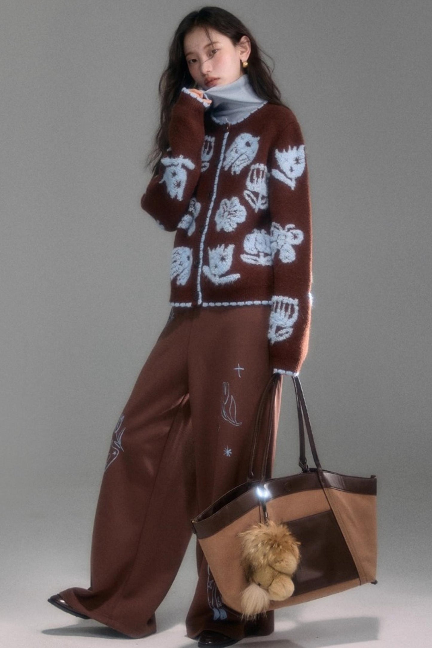 Velvet Jacquard Cardigan Set-Up