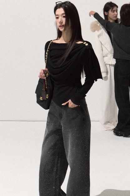 Wrap-Around Knit Sweater