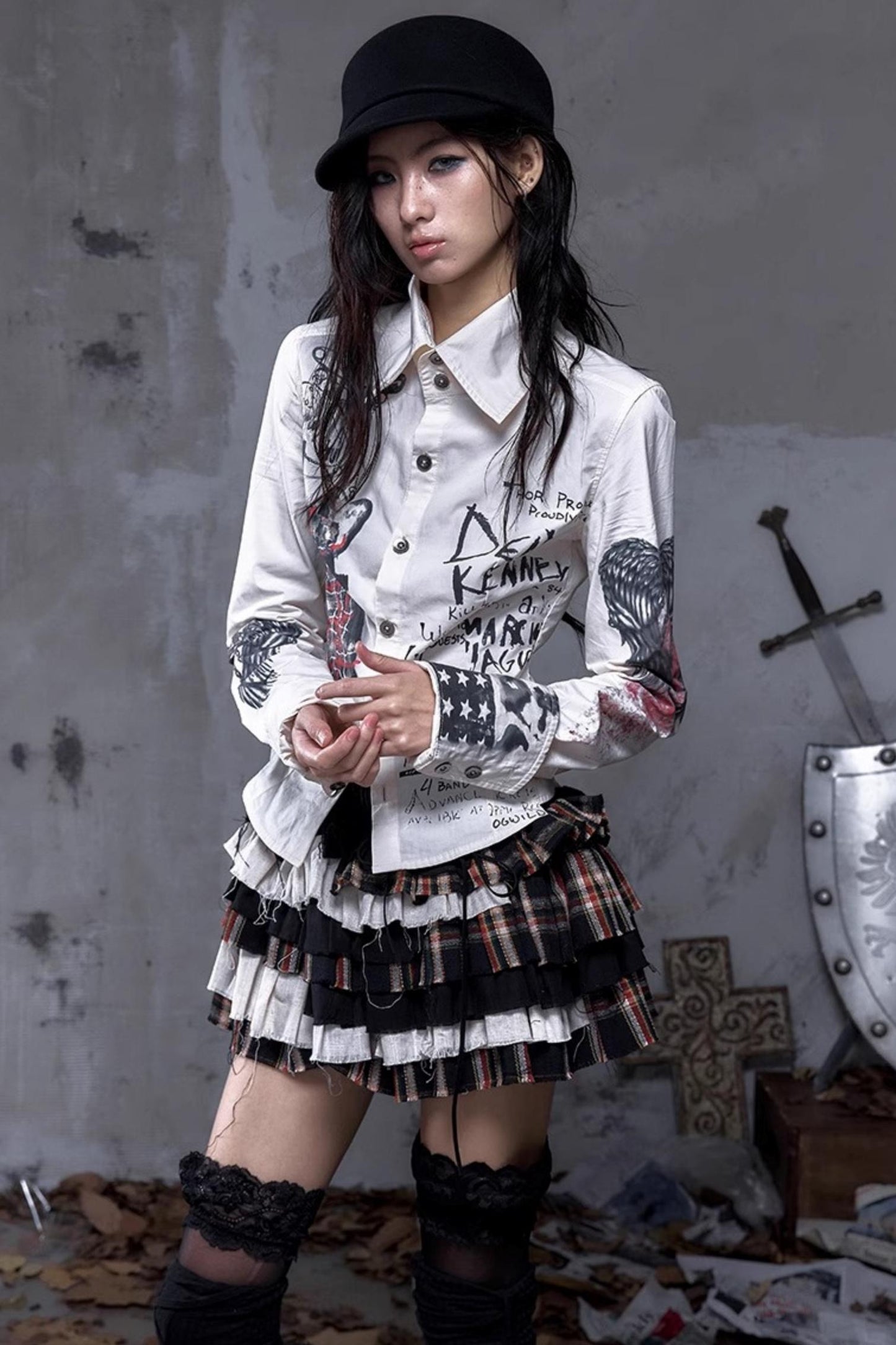 Vintage Rebel Plaid Skirt