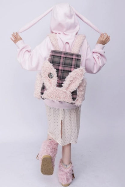 Furry Rabbit Ear Backpack
