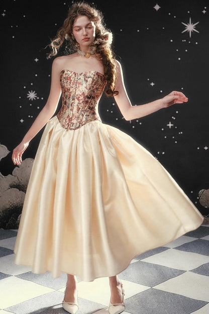 Pearlescent Satin Puffy Skirt