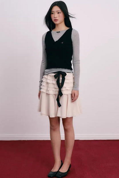 Korean Lace Bowknot Top