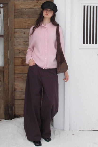 Elf White Wool Cashmere Cardigan Set-Up