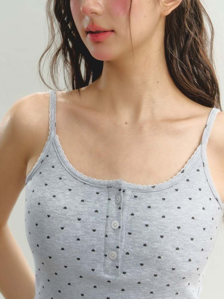 Front Button Chest Padded Camisole