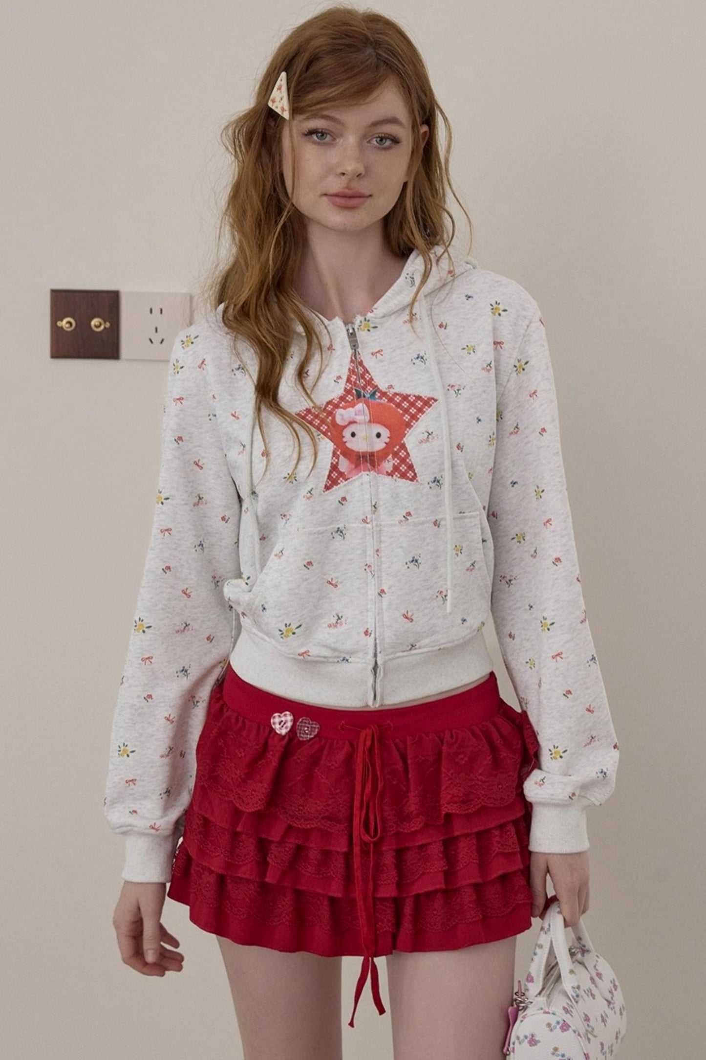 Elegant Red Lace Cake Skirt