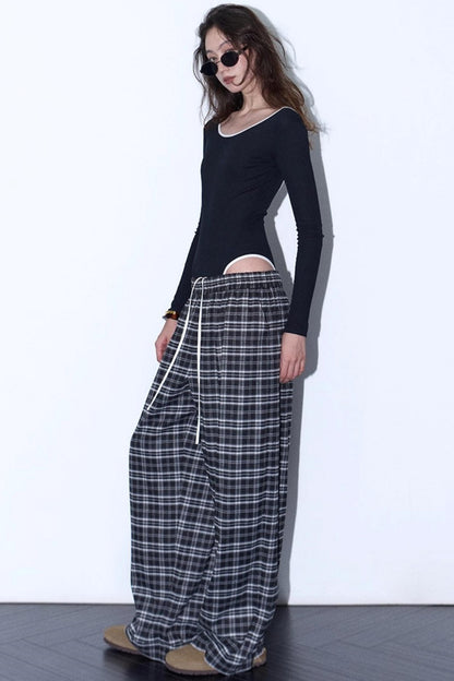 Striped Backless Jumpsuit Design Top