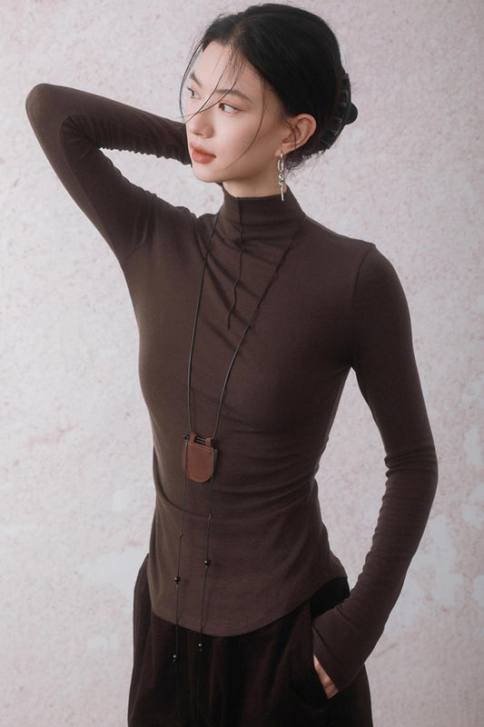 Autumn Warm Semi-Turtleneck T-shirt