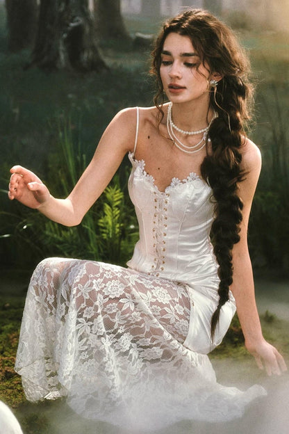 Pearlescent Sling Lace Dress