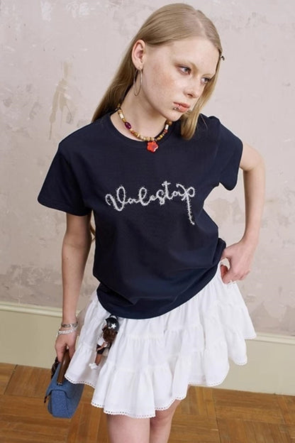 Silk Embroidered Tee