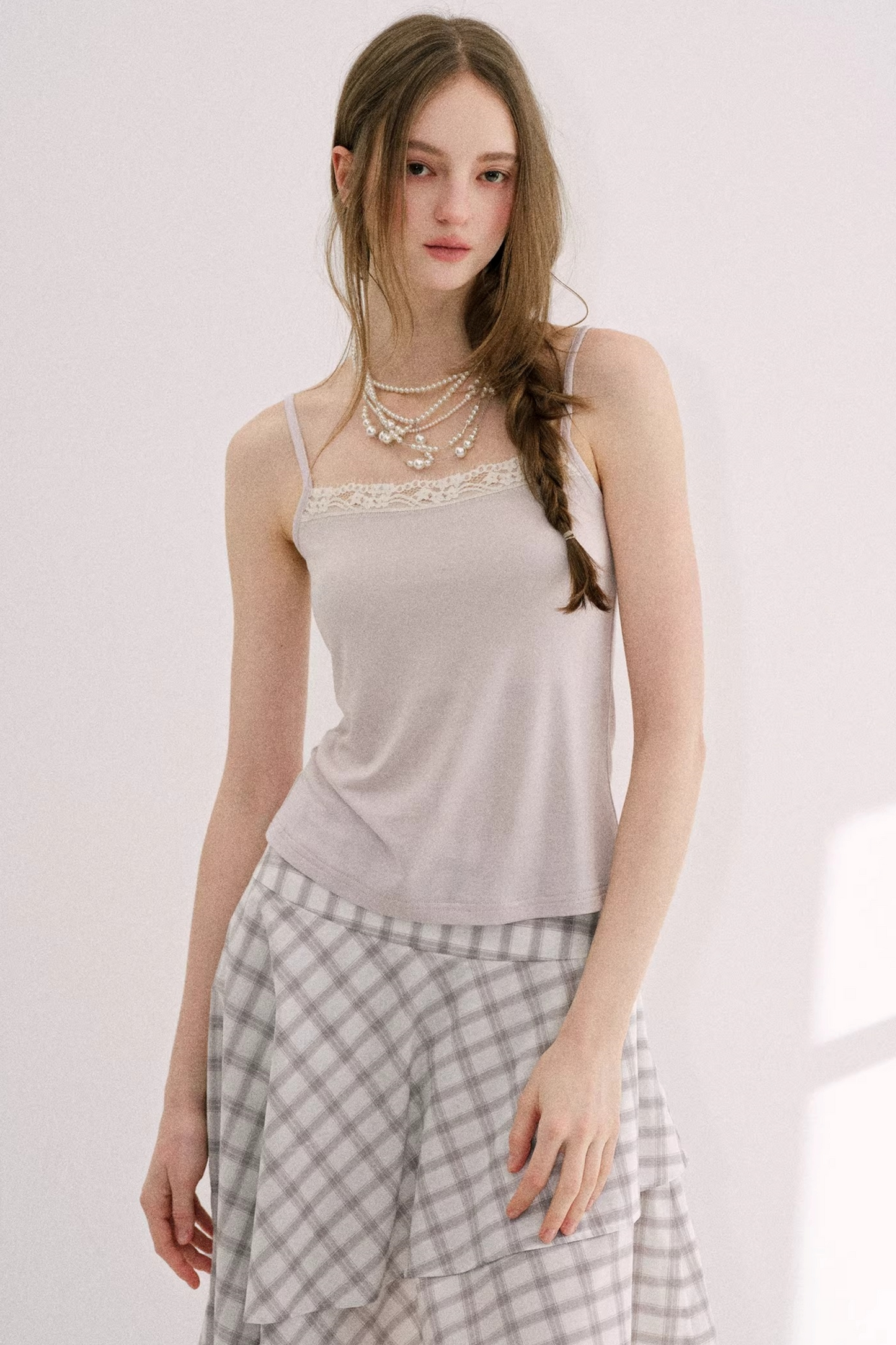 Irregular Taro Purple Knit Top Set-Up