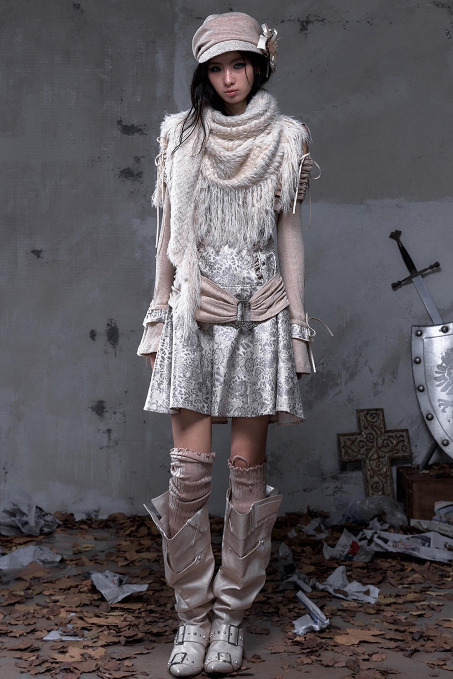 Retro Punk Patchwork Knit Dress