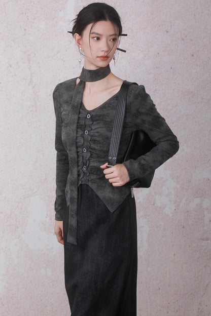 Rock Black Tie-dye Skirt