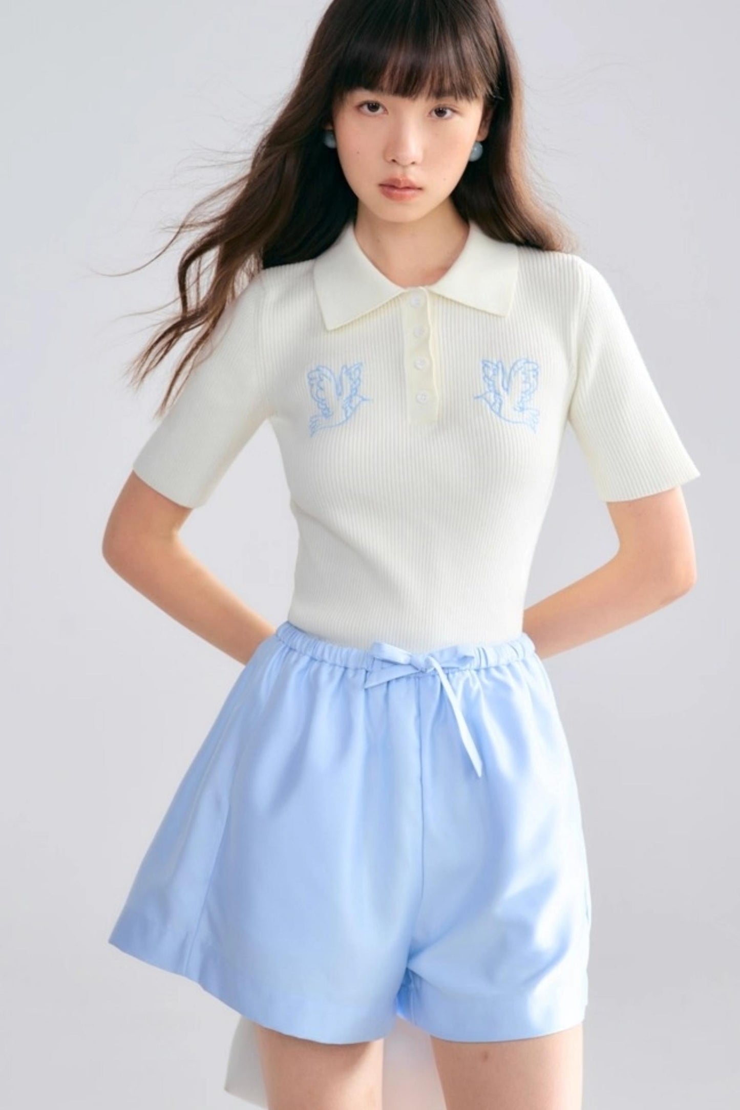 Asuka Love Poems Embroidery Polo Shirt