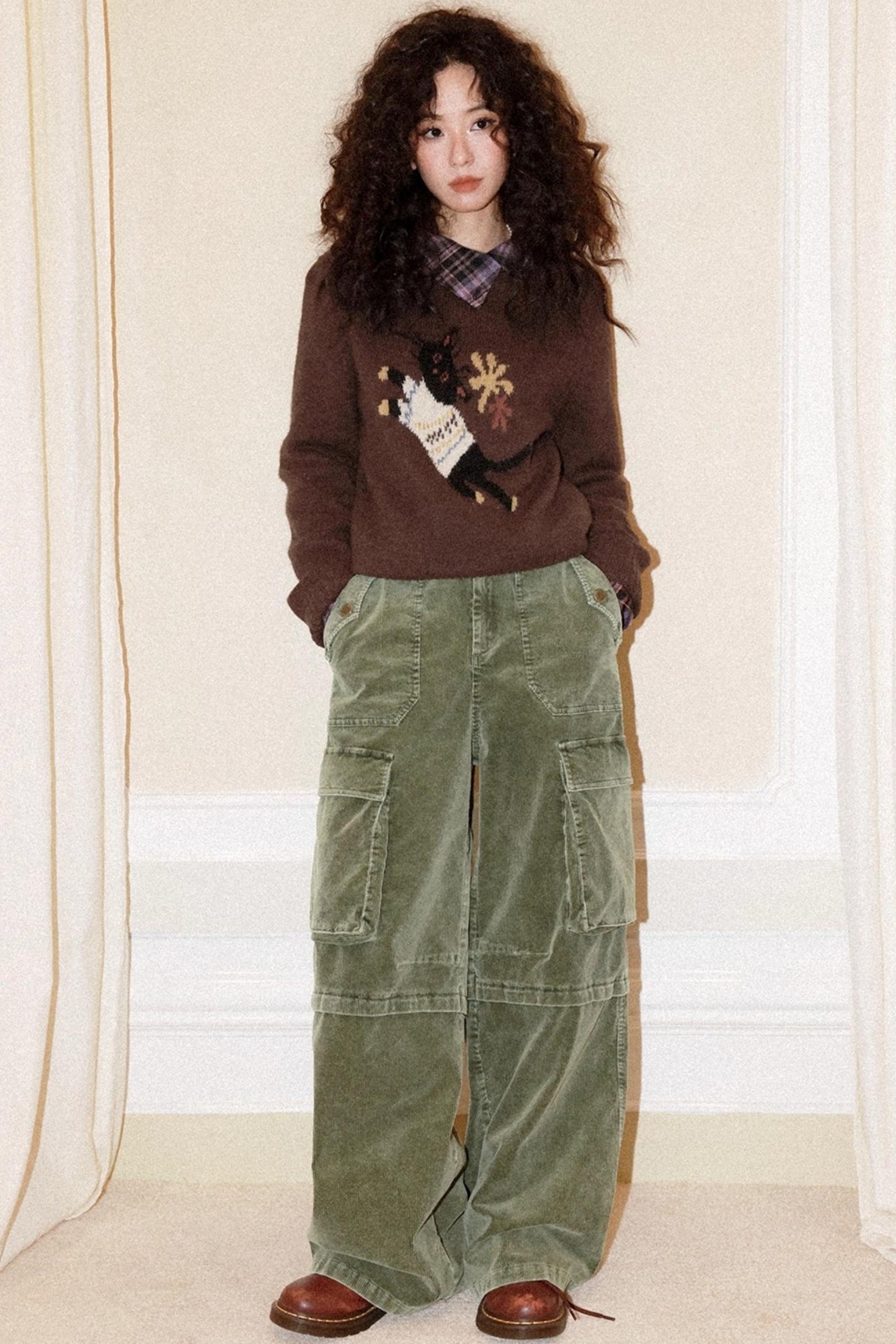 Retro Corduroy Cargo Pants