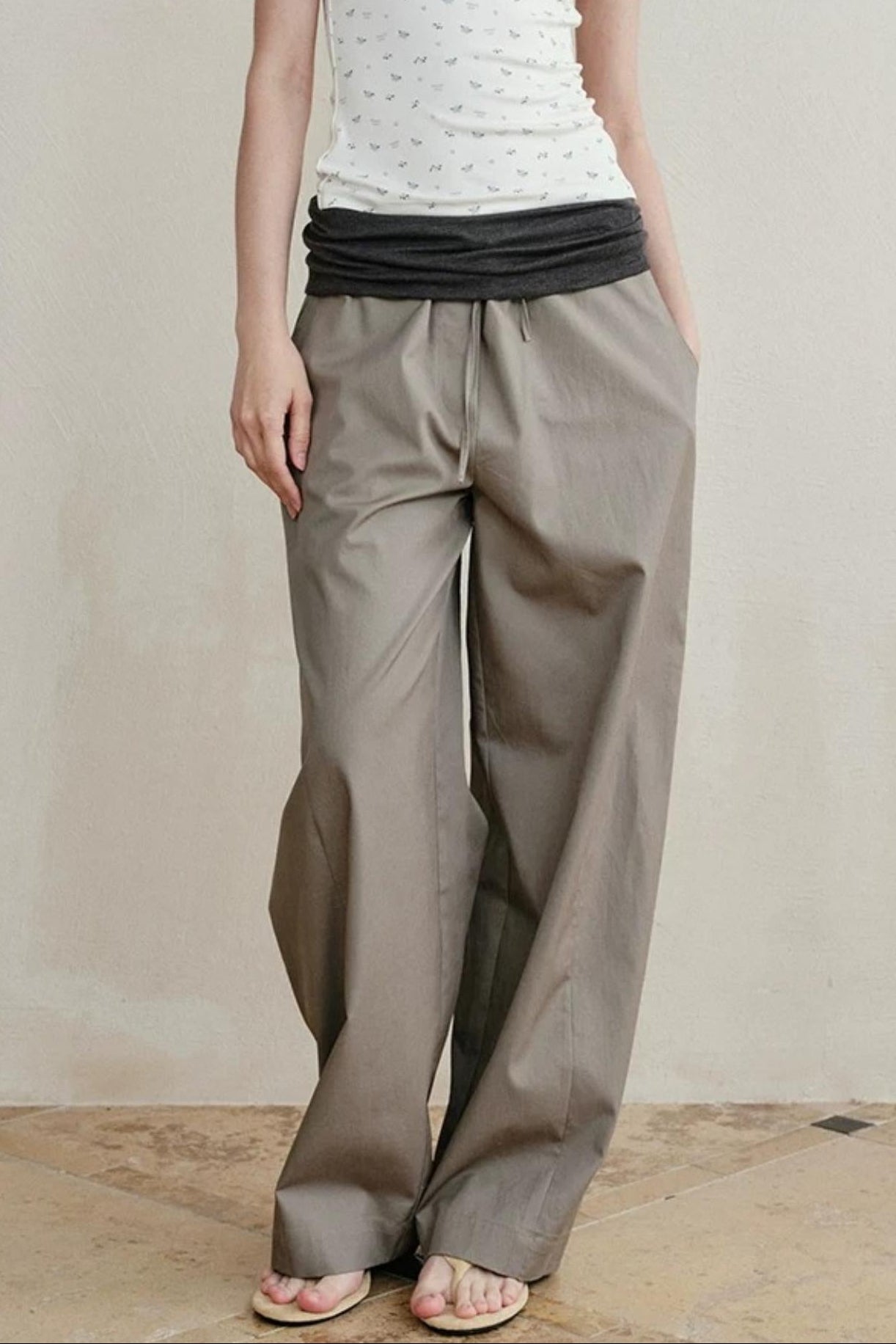 Knitted Elastic Cuffed Pants