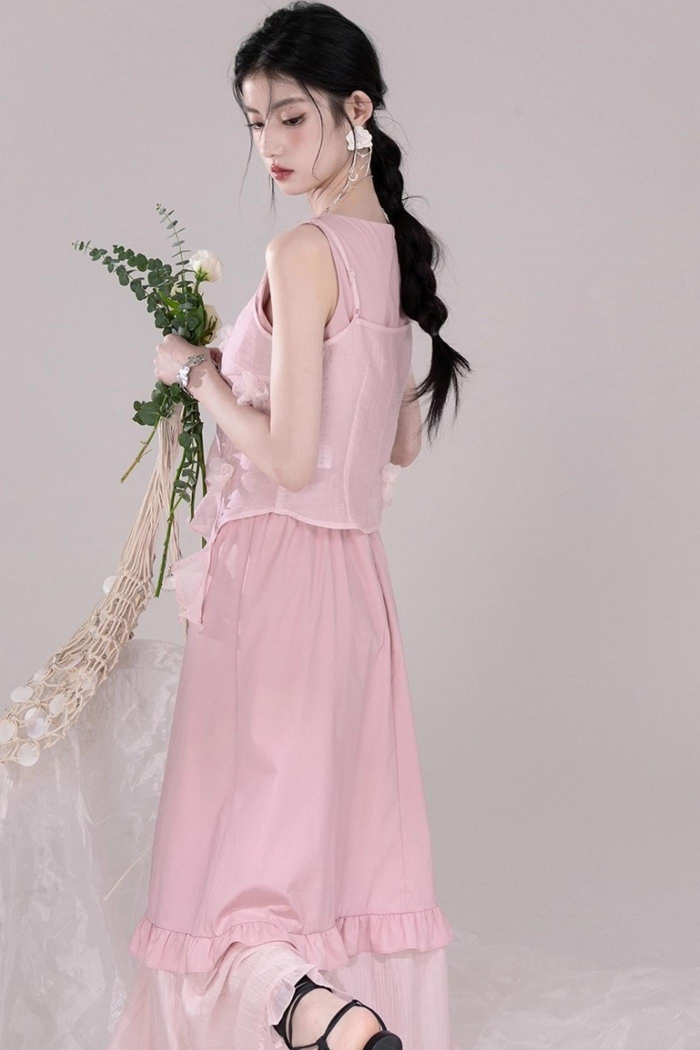 Floral Embroidered Cardigan Dress Set