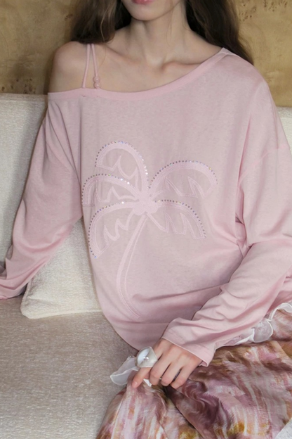 Sequin Embroidery Off-Shoulder Set-Up
