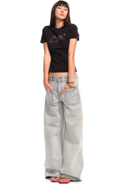 Reversed Wide-Leg Cargo Pants
