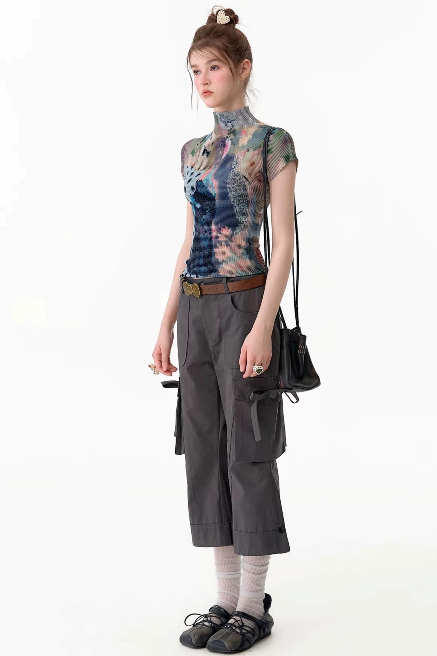 High-Waisted Workwear Casual Pants