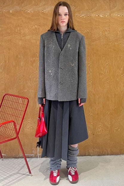 Stand-Up Collar Bottom Sweater