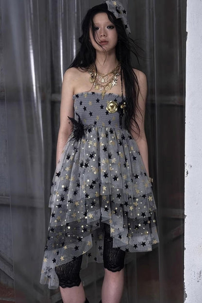 Dreamy Mesh Bustier Gown Dress