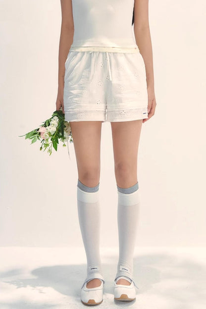 Cool Cotton Embroidery Shorts