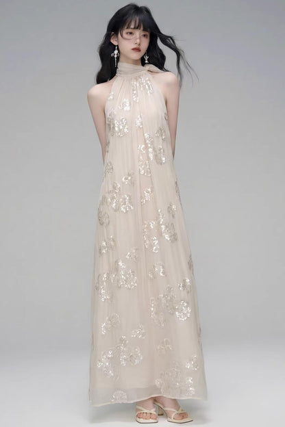Gilt Shadow Halter Dress