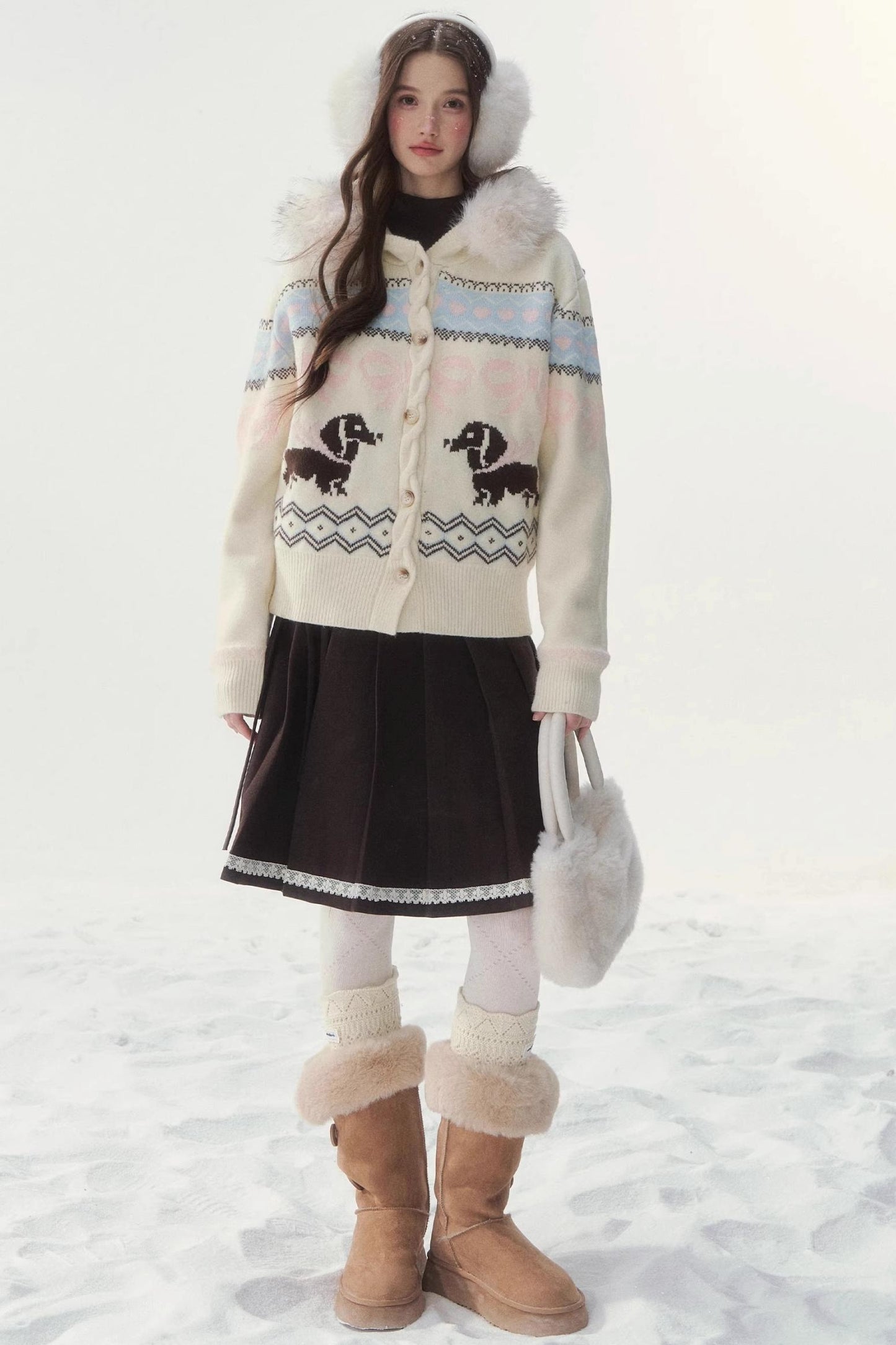 Retro Fair Isle Dachshund Sweater Jacket