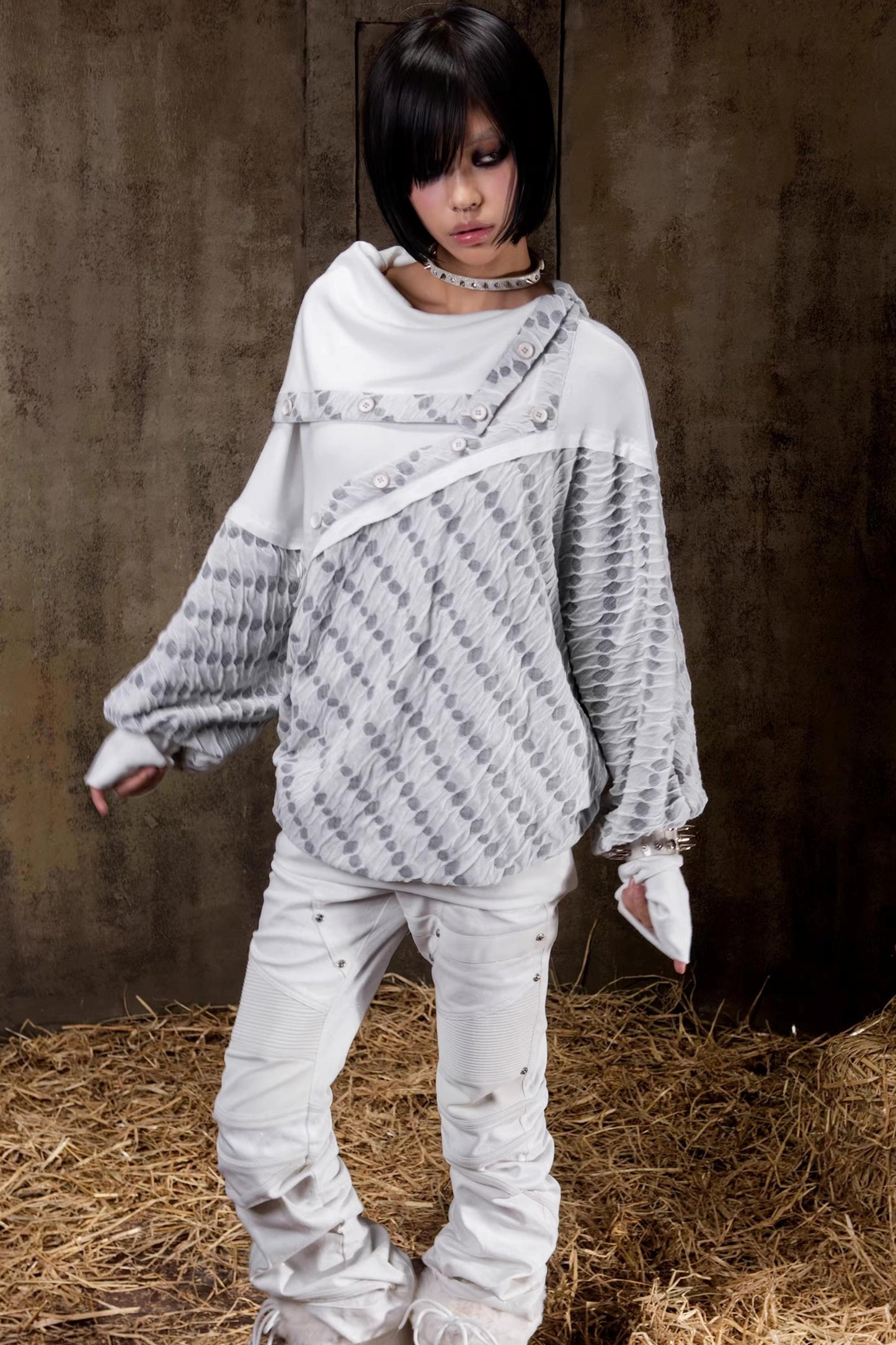Turtleneck Batwing Sleeve Knit Top