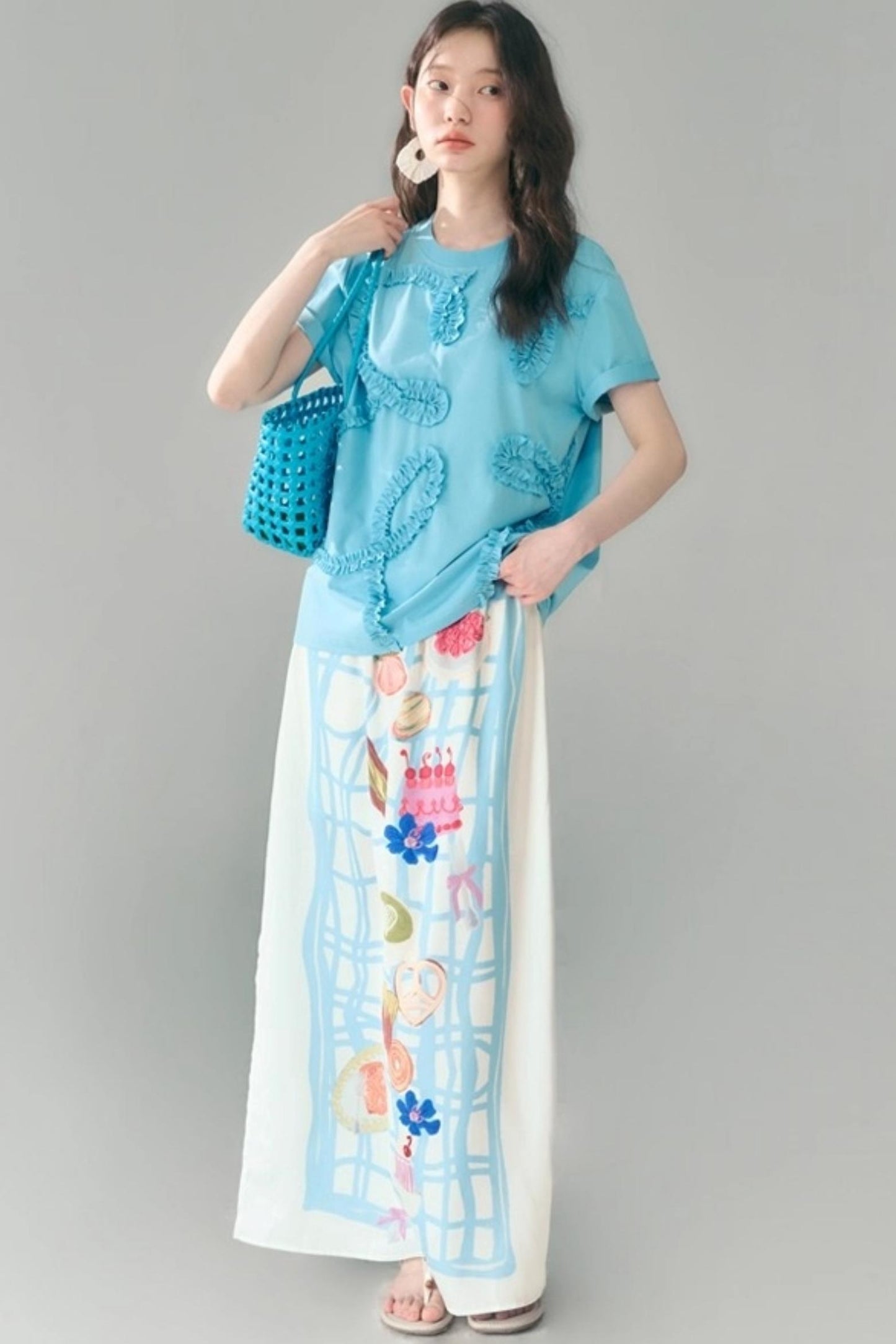 Square Plaid Print Satin Skirt Set-Up