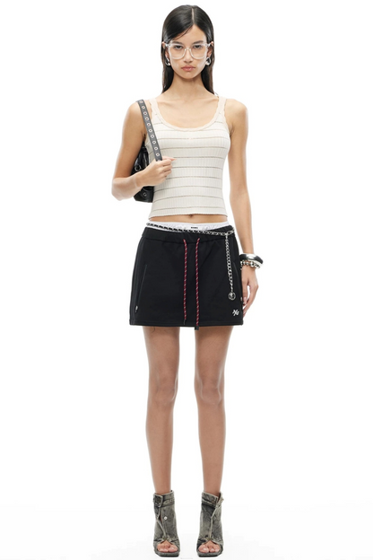 Cotton A-Line Drawstring Skirt