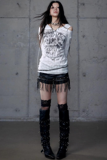 Vintage Punk Hooded Top