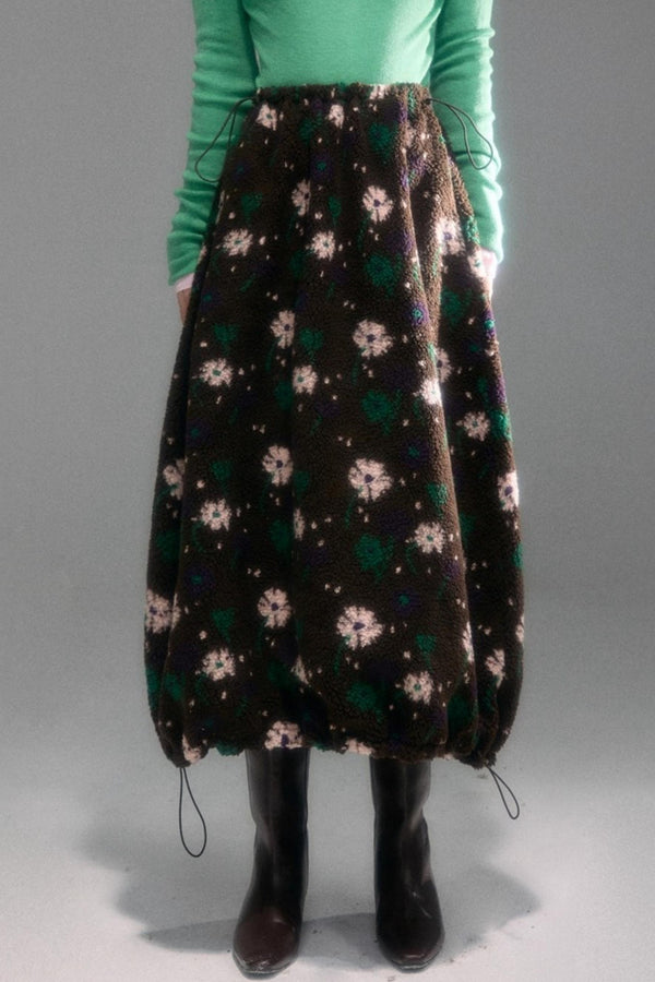 Floral Faux Lamb Wool Vest Jacket Set-Up