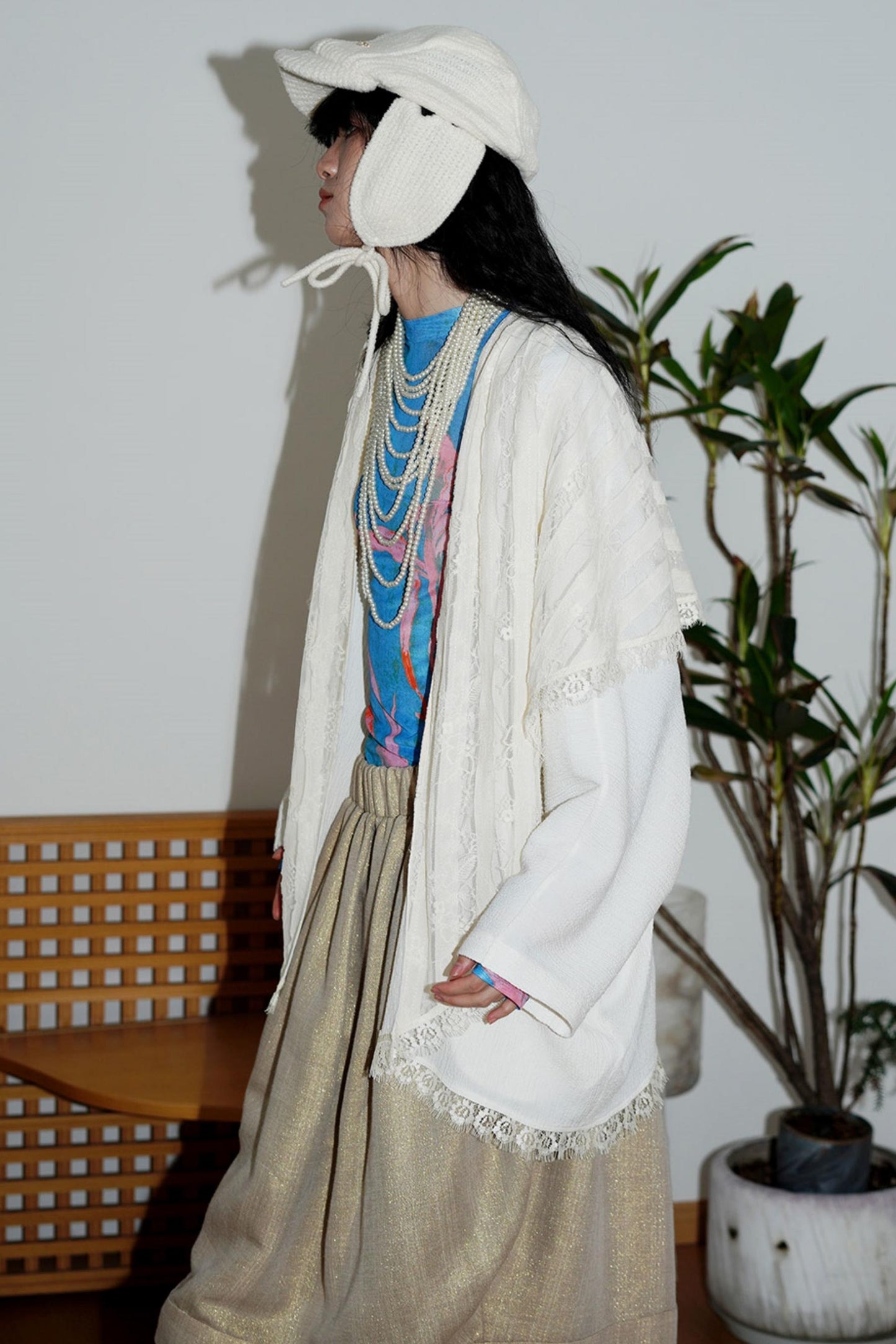 Vintage Paneled Lace Cropped Cardigan Coat