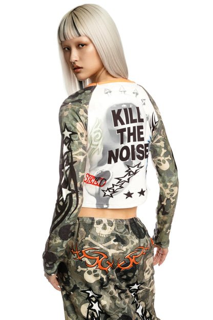 Sweet Printed Raglan Top