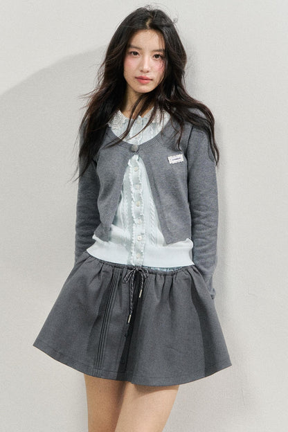 Fake two Piece Lace Knit Top