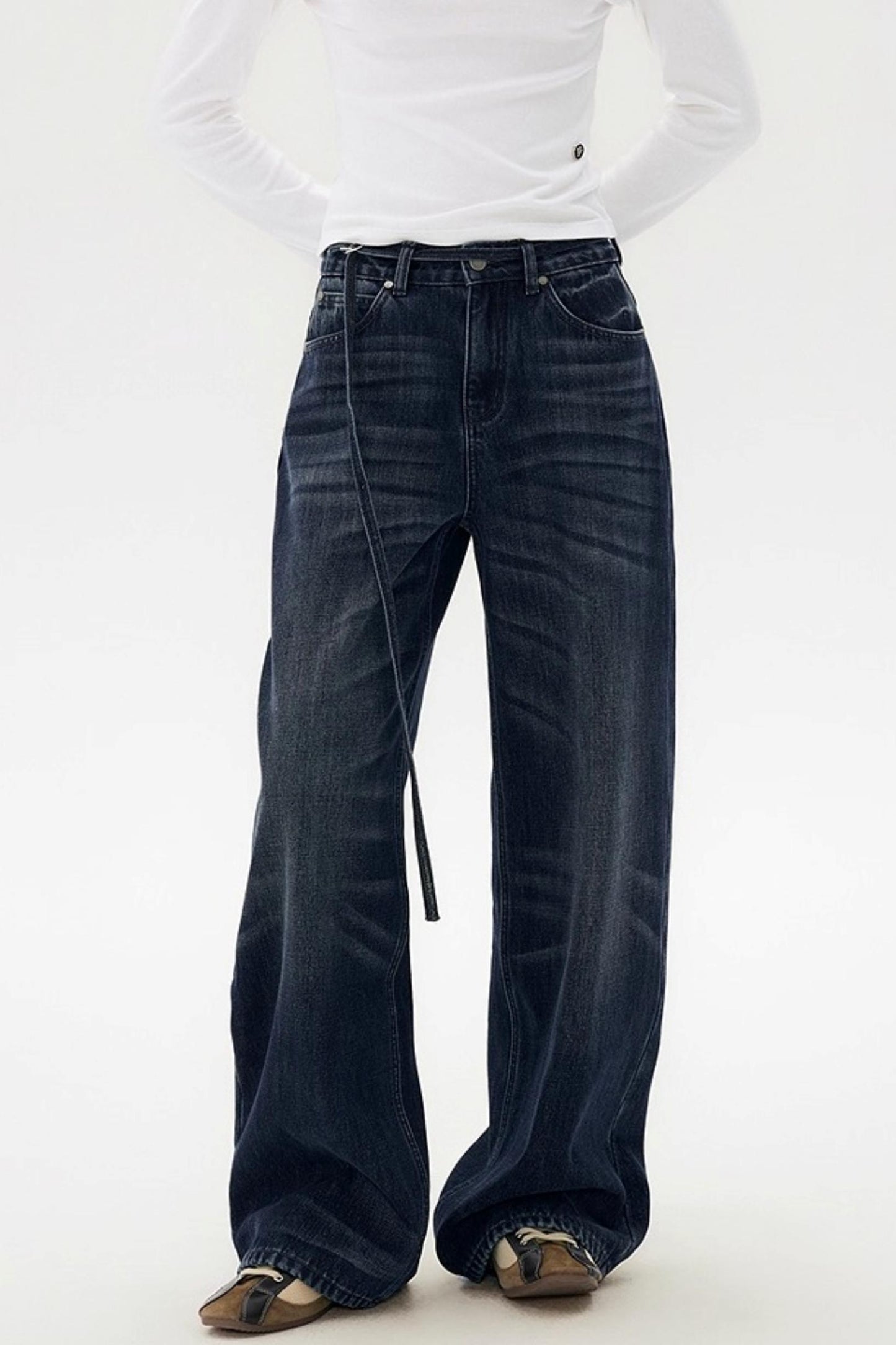 Dark Blue Vintage Whiskered Pants