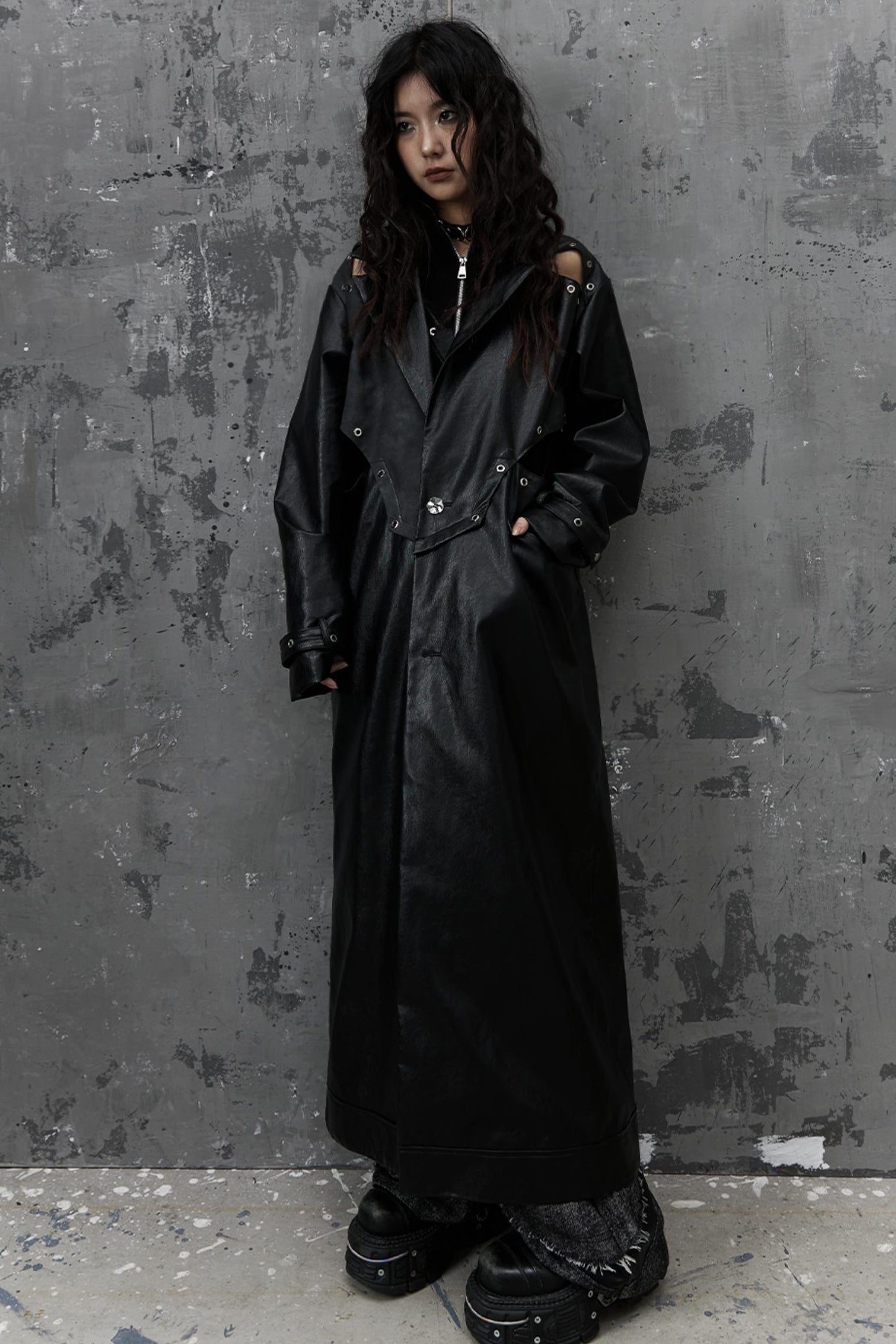 Dark Silhouette Leather Coat