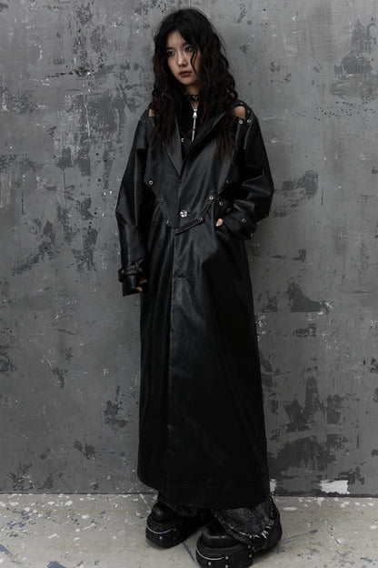 Dark Silhouette Leather Coat
